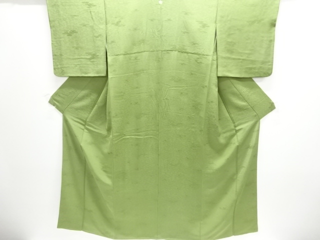 ヱ霞模様織り出し一つ紋色無地着物